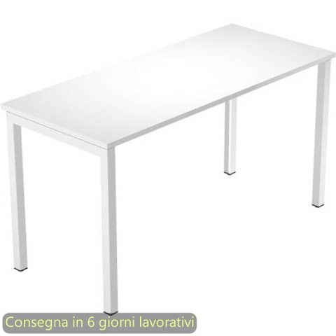 Scrivania Venere 60 - antibatterica - 120 x 60 x H 72,5 cm - bianco - Artexport