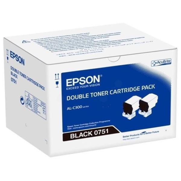 Epson - Confezione da 2 - nero - originale - cartuccia toner - per Epson AL-C300; AcuLaser C3000; WorkForce AL-C300