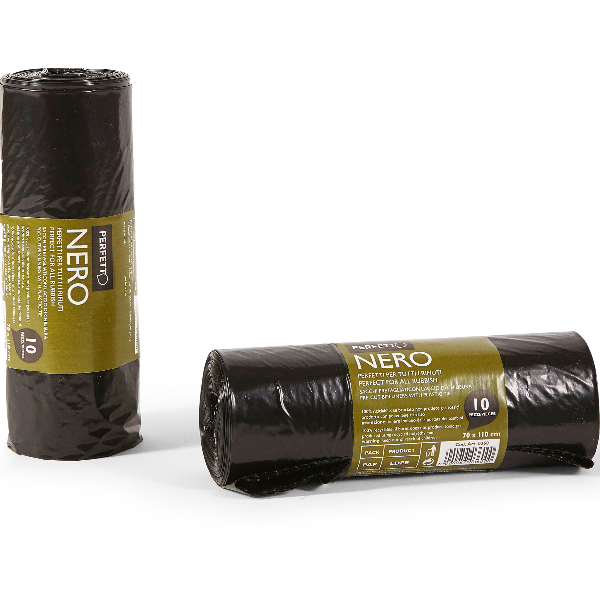 Perfetto - Sacchetto per rifiuti - nero - pacco da 10