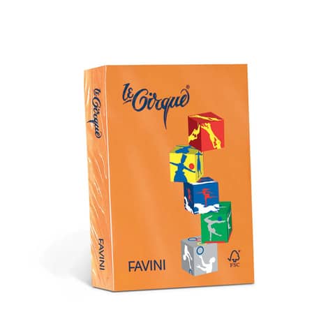 FAVINI Le Cirque forti - Arancione tropici - A3 (297 x 420 mm) - 160 g/m² - 250 fogli carta colorata