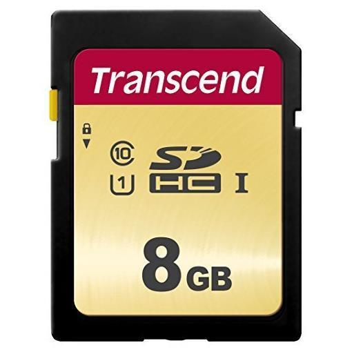 Transcend 500S - Scheda di memoria flash - 8 GB - UHS-I U1 / Class10 - UHS-I SDHC