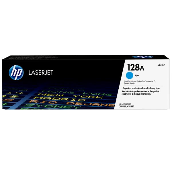HP 128A - Ciano - originale - LaserJet - cartuccia toner (CE321A) - per Color LaserJet Pro CP1525n, CP1525nw; LaserJet Pro CM1415fn, CM1415fnw