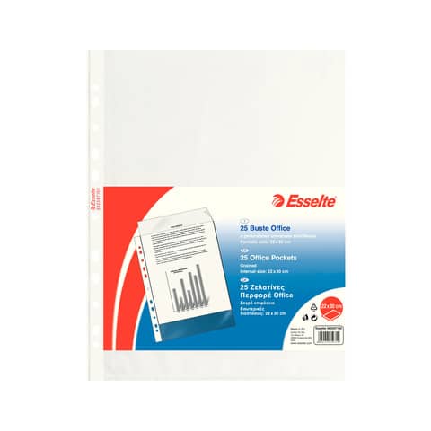 Esselte Office - Busta trasparente - trasparente, liscio (pacchetto di 25)