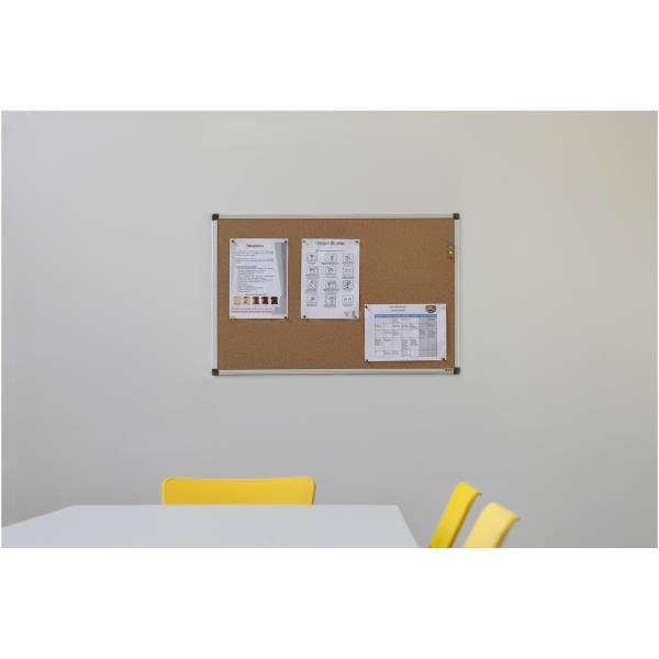 Bi-Office Maya - Bacheca - montabile a parete - 600 x 450 mm - sughero - non magnetico - naturale