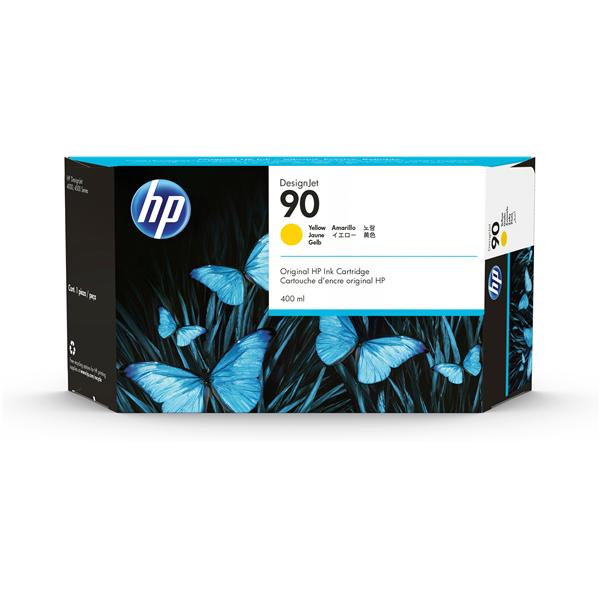 HP 90 - 400 ml - alta capienza - giallo - originale - DesignJet - cartuccia d'inchiostro - per DesignJet 4000, 4000ps, 4020, 4020ps, 4500, 4500mfp, 4500ps, 4520, 4520 HD-MFP, 4520ps
