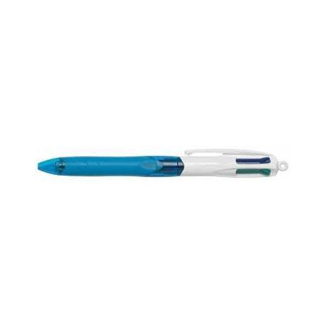 BIC 4 Colours Grip - Penna a sfera a 4 colori - nero, rosso, blu, verde - 1 mm - medio - retrattile (pacchetto di 12)