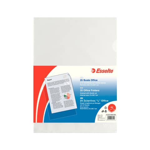 Esselte Office - Cartella a L - per A4 - trasparente (pacchetto di 25)