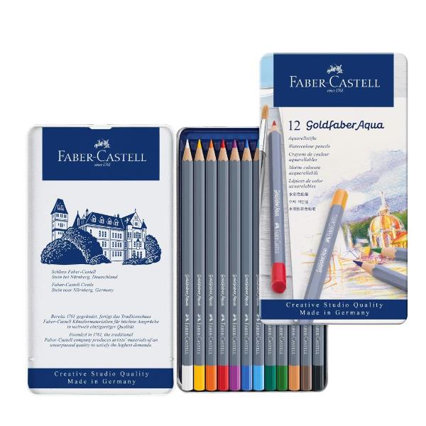 Faber-Castell GOLDFABER Aqua - Matita acquerellabile - colori assortiti (pacchetto di 12)