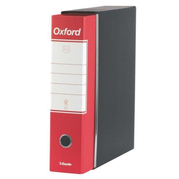 Esselte Oxford G83 - Cartellina con meccanismo a leva - larghezza dorsale 80 mm - per 230 x 300 mm - capacità 500 fogli - rosso