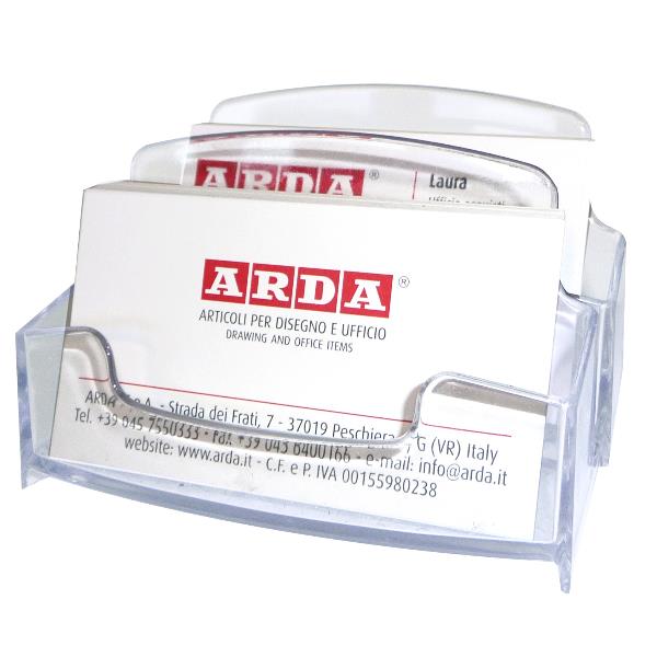 ARDA - Espositore per documentazione - per scrivania - per 50 x 90 mm - cristallo