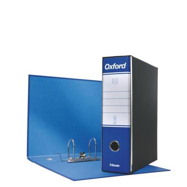 Esselte Oxford G83 - Cartellina con meccanismo a leva - larghezza dorsale 80 mm - per 230 x 300 mm - capacità 500 fogli - blu