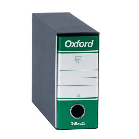 Esselte Oxford G81 - Cartellina con meccanismo a leva - larghezza dorsale 80 mm - per 230 x 180 mm - capacità 500 fogli - verde