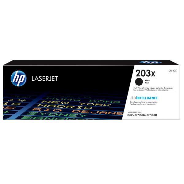 HP 203X - Alta resa - nero - originale - LaserJet - cartuccia toner (CF540X) - per Color LaserJet Pro M254dw, M254nw, MFP M280nw, MFP M281cdw, MFP M281fdn, MFP M281fdw