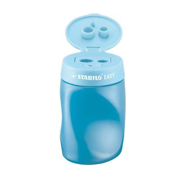 STABILO EASY - Temperino con contenitore - 3 fori - blu