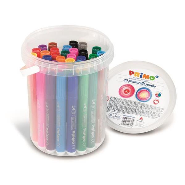 PRIMO JUMBO - Penna punta in fibra - colori assortiti - 7.6 mm (pacchetto di 36)