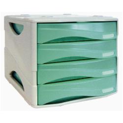 ARDA Smile - Cassettiera - 4 cassetti - per A4, 240 x 320 mm - verde trasparente
