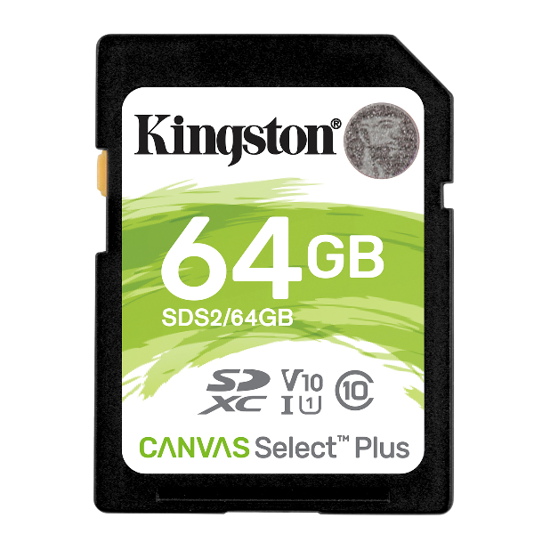 Kingston Canvas Select Plus - Scheda di memoria flash - 64 GB - Video Class V10 / UHS-I U1 / Class10 - UHS-I SDXC
