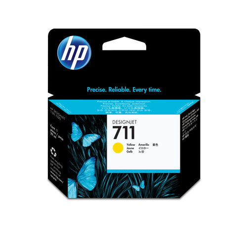 HP 711 - 29 ml - giallo - originale - DesignJet - cartuccia d'inchiostro - per DesignJet T100, T120, T120 ePrinter, T125, T130, T520, T520 ePrinter, T525, T530
