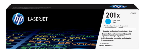 HP 201X - Alta resa - ciano - originale - LaserJet - cartuccia toner (CF401X) - per Color LaserJet Pro M252dn, M252dw, M252n, MFP M274n, MFP M277c6, MFP M277dw, MFP M277n