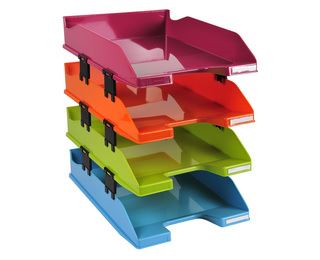 Exacompta Classic COMBO HARLEQUIN A4+ - Vassoio per lettere - per 254 x 364 mm - colori assortiti (pacchetto di 4)