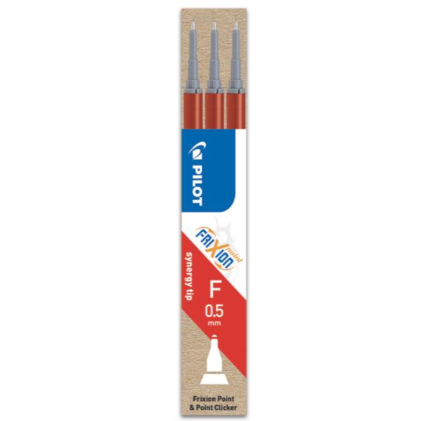 Pilot FriXion Point - Refill - rosso - inchiostro gel - 0.5 mm - fine (pacchetto di 3)