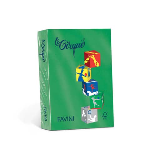 FAVINI Le Cirque forti - Bandiera verde - A3 (297 x 420 mm) - 160 g/m² - 250 fogli carta colorata