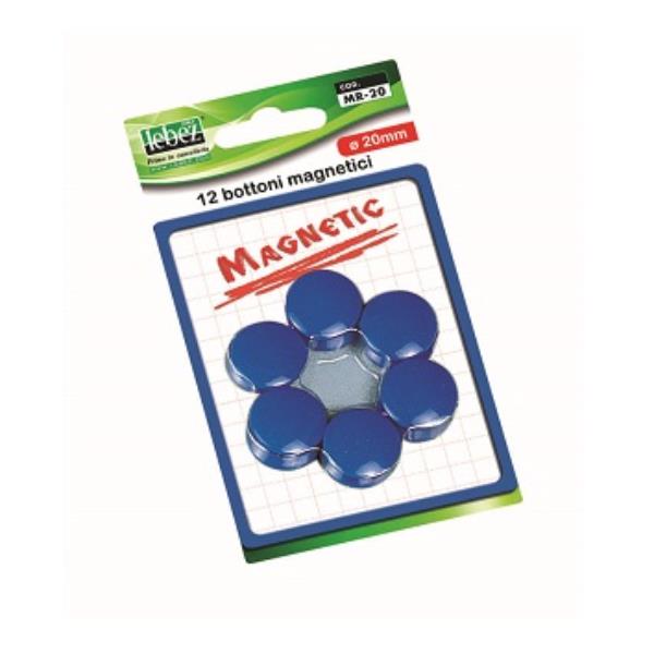 Bottoni magnetici - diametro 2 cm - blu - Lebez - blister 12 pezzi
