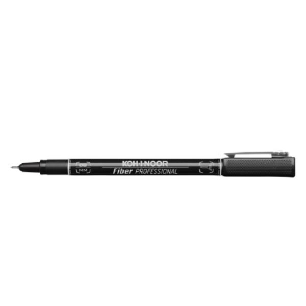 KOH-I-NOOR PROFESSIONAL Fiber - Penna a punta sottile - nero - inchiostro pigmentato - 0.8 mm (pacchetto di 10)