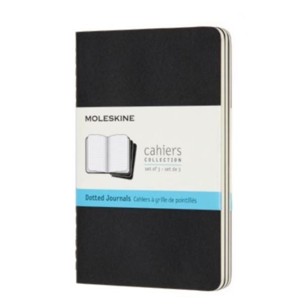 Moleskine Cahier Large - Taccuino - 130 x 210 mm - 40 fogli / 80 pagine - carta avorio - quadretti - copertina nera - cartone (pacchetto di 3)