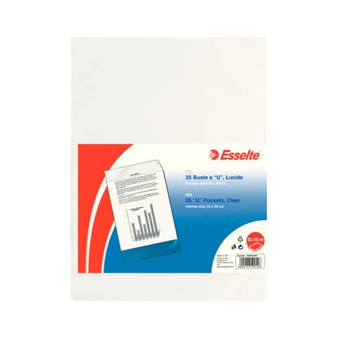 Esselte - Tasca protettiva - per 220 x 300 mm - trasparente (pacchetto di 100)