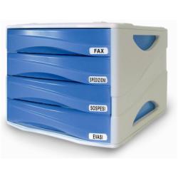 ARDA Smile - Cassettiera - 4 cassetti - per A4, 240 x 320 mm - blu chiaro trasparente