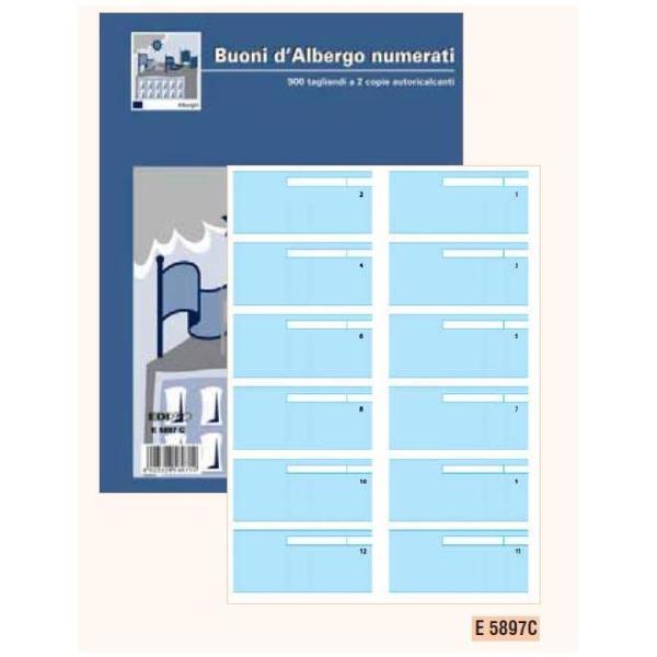 Edipro - Blocco tagliandi numerato - 75 fogli - 900 forme - duplicato - senza carbonio
