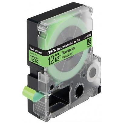 Epson LabelWorks LK-4GBF - Nero su verde - Rotolo (1,2 cm x 9 m) 1 cassetta(e) rotolo di etichette - per LabelWorks LW-1000, 300, 400, 600, 700, 900, K400, Z5000, Z5010, Z700, Z710, Z900