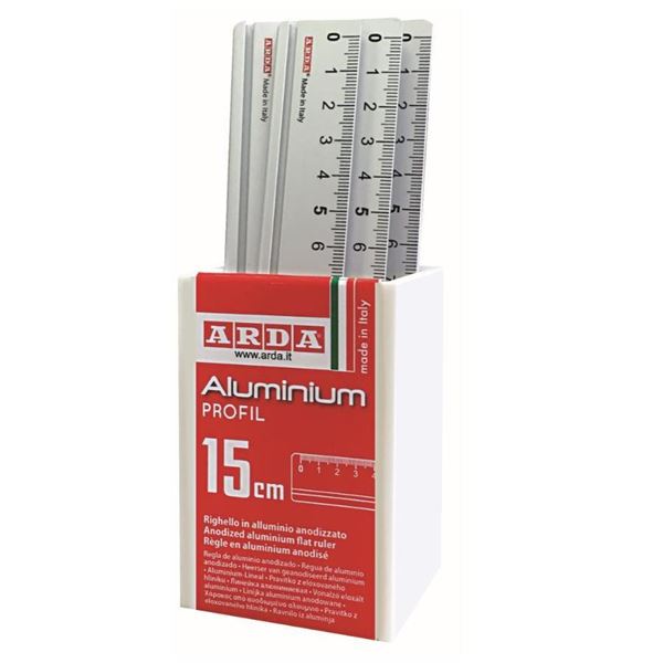 ARDA PROFIL - Righello - 15 cm - Alluminio (pacchetto di 15)