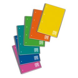 Blasetti One Color - Taccuino - rilegatura a spirale - A5 - 81 fogli / 162 pagine - a righe - 4 fori - disponibile in colori assortiti - polipropilene (PP)