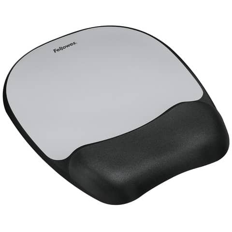 Fellowes Memory Foam - Tappetino per mouse con poggiapolso - argento