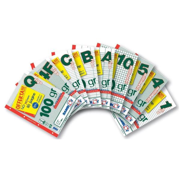 RAMBLOC Protect - Pagine sfuse - A4 - 80 fogli / 160 pagine - bianco - Rigo C - 4 fori