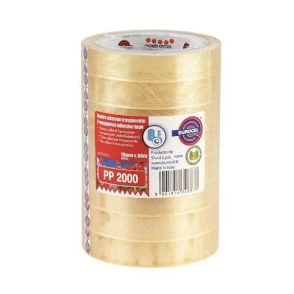 Eurocel PP 2000 - Nastro da imballaggio - 19 mm x 66 m - polipropilene orientato biassialmente - trasparente, miele