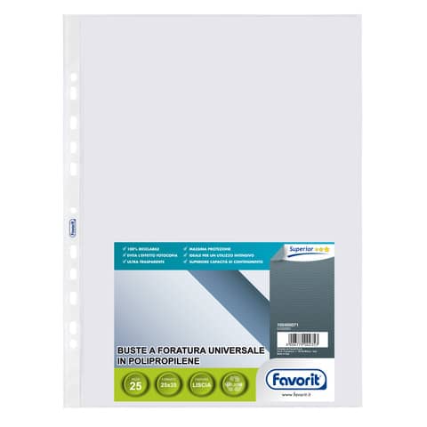 Favorit SUPERIOR - Busta trasparente - per 250 x 350 mm - trasparente (pacchetto di 25)
