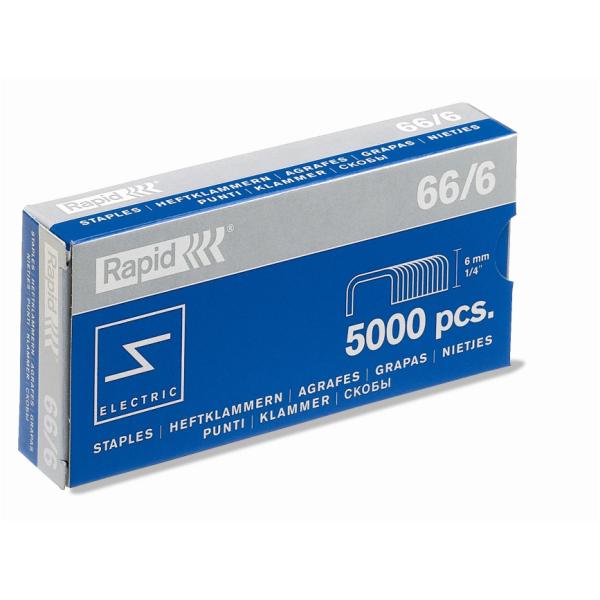 Rapid Strong - Punti metallici - 66/6 - 6 mm - metallo galvanizzato - pacco da 5000 - per Classic 100E, 105E