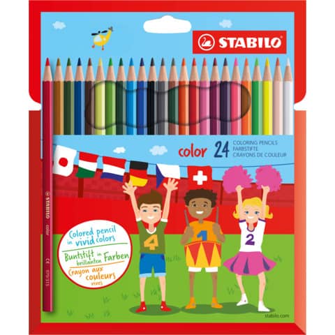 STABILO color Swano - Pastello colorato - colori assortiti - 2.5 mm (pacchetto di 24)