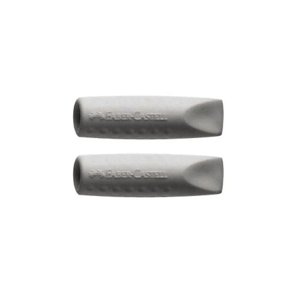 Faber-Castell GRIP 2001 - Gomma per cappuccio - grigio (pacchetto di 2)