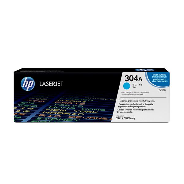 HP 304A - Ciano - originale - LaserJet - cartuccia toner (CC531A) - per Color LaserJet CM2320fxi, CM2320n, CM2320nf, CP2025, CP2025dn, CP2025n, CP2025x