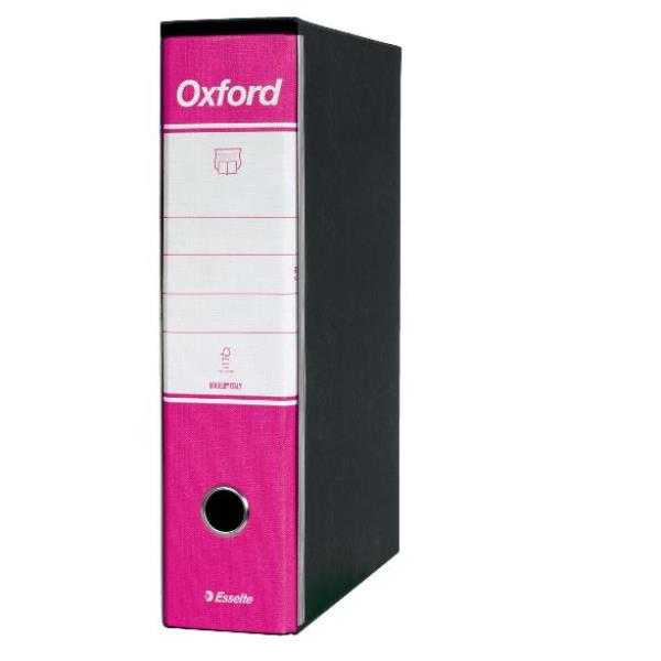 Esselte Oxford - Cartellina con meccanismo a leva - larghezza dorsale 80 mm - per Folio, 230 x 330 mm - fucsia
