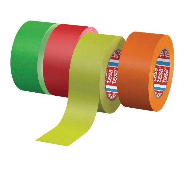 Tesaband 4671 - Nastro in tessuto - 25 mm x 25 m - tessuto rivestito di acrilico - giallo neon