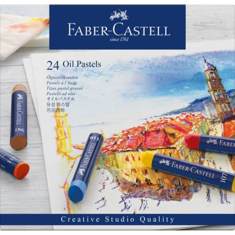 Faber-Castell Creative Studio - Pastello - pastello a olio - per legno, cartone - colori assortiti (pacchetto di 24)