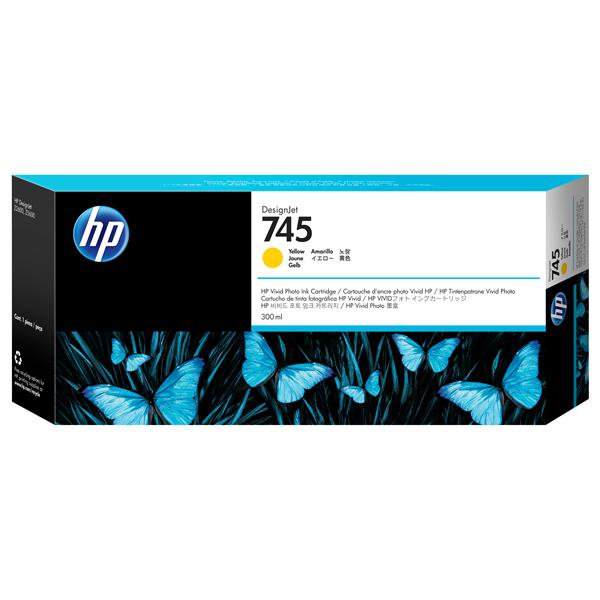 HP 745 - 300 ml - alta capienza - giallo - originale - DesignJet - cartuccia d'inchiostro - per DesignJet HD Pro MFP, Z2600 PostScript, Z5600 PostScript