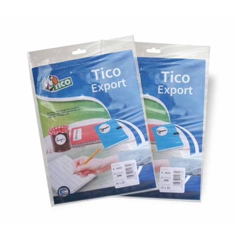 Tico Export - Carta - autoadesivo permanente - bianco - 46 x 22 mm 150 etichette (10 foglio(i) x 15) etichette