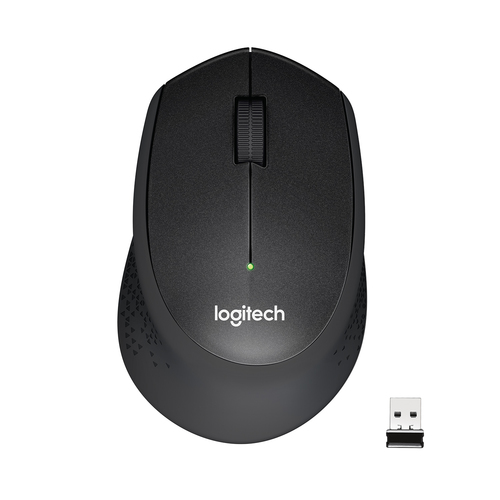 Logitech M330 SILENT PLUS - Mouse - 3 pulsanti - senza fili - 2.4 GHz - ricevitore wireless USB - nero