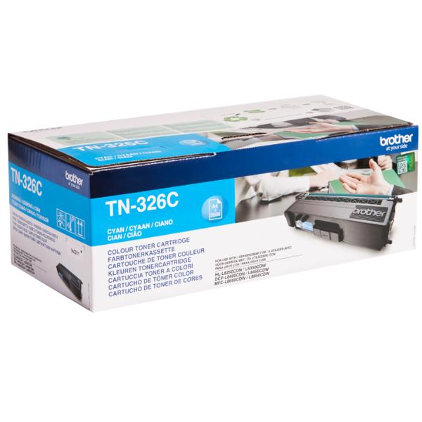 Brother TN326C - Ciano - originale - cartuccia toner - per Brother DCP-L8400, DCP-L8450, HL-L8250, HL-L8350, MFC-L8650, MFC-L8850